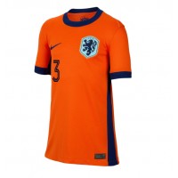 Camiseta Países Bajos Matthijs de Ligt #3 Primera Equipación Replica Eurocopa 2024 para mujer mangas cortas